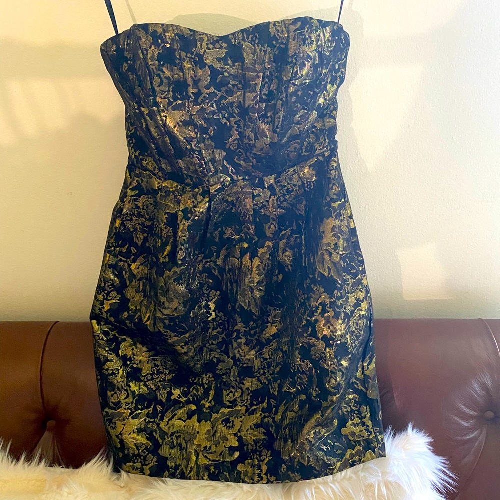 Black & Gold halter Dress